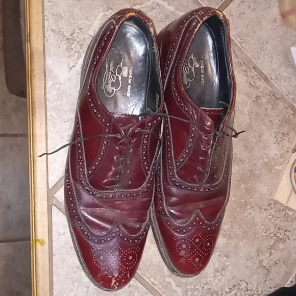 The Florsheim Shoe Store Vintage Dress Shoes vintage florsheim royal imperial Wingtip pebble grain brown  main image 2